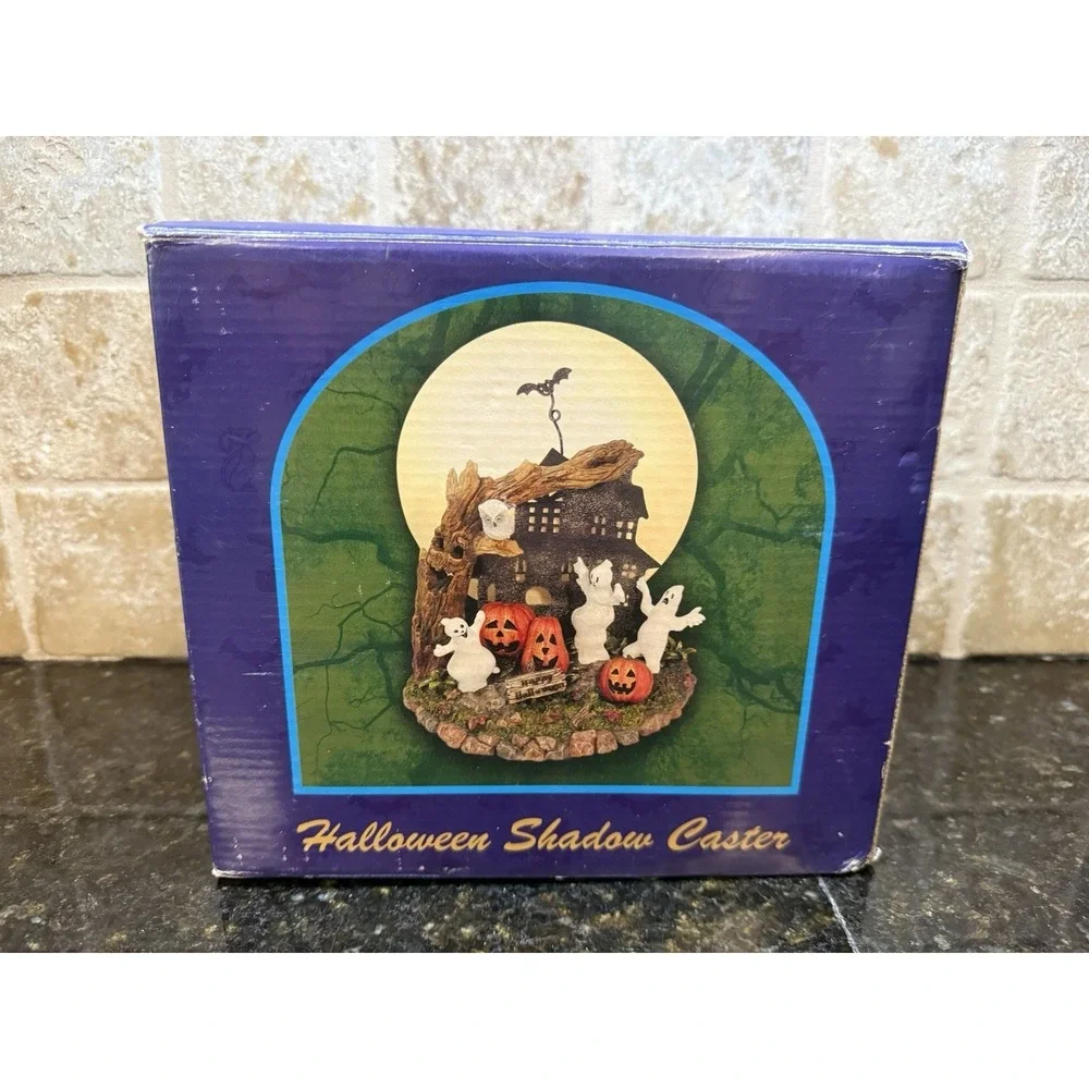 Cracker Barrel Halloween Ghost Spooky Light Scene Shadow Caster Table‎ Lamp Box